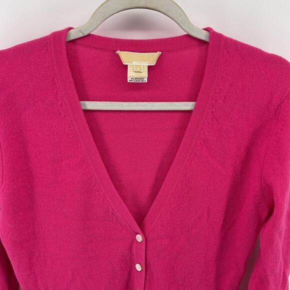 Michael Kors cashmere blend V neck button up cardigan knit sweater sz S - Picture 2 of 6